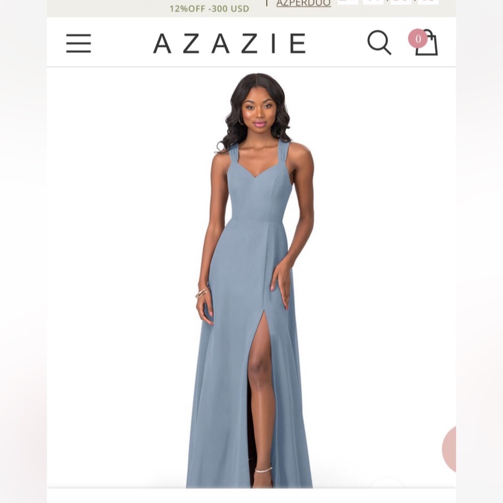 Azazie Jane bridesmaid dress in dusty blue
